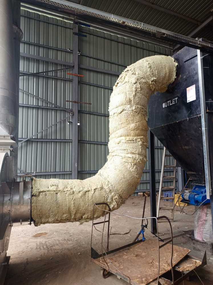 Steam pipe installation and welding work on site