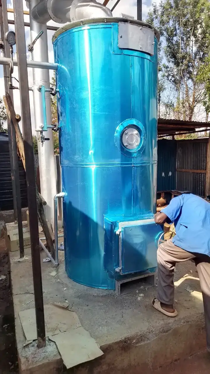 Engineering team conducting boiler inspection