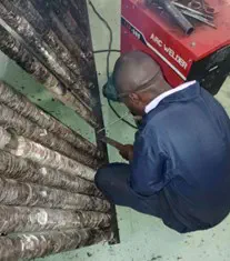 Steam line maintenance and repair work